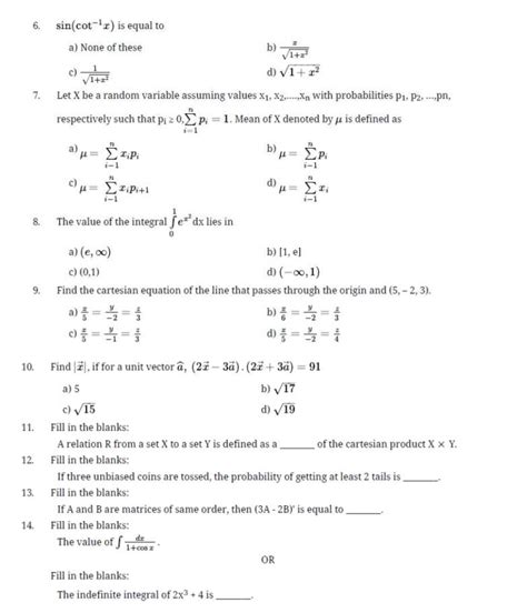 Cbse Class 12 Mathematics Sample Paper Its Easy To Score Full Marks | Free Download Nude Photo ...