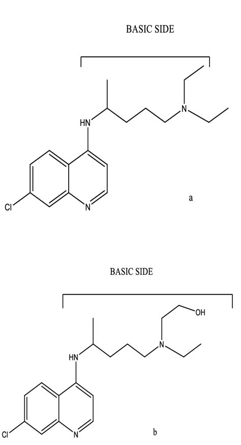 The chemical structure of (a) Chloroquine and (b) hydroxychloroquine | Download Scientific Diagram