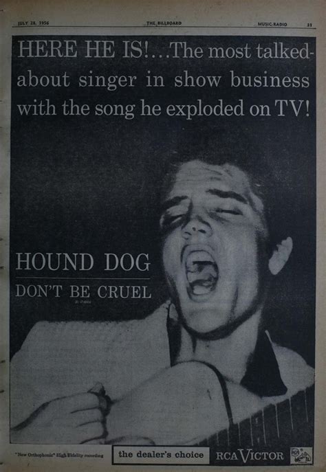 Rock & Roll Newspaper Press History: Elvis Presley - "Hound Dog" Record ...