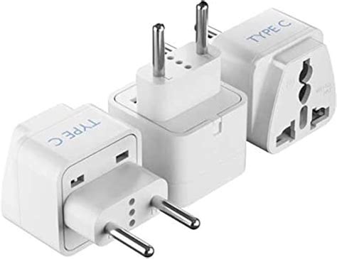 Amazon.com: Ceptics European Travel Plug Adapter (Type C), Universal to ...