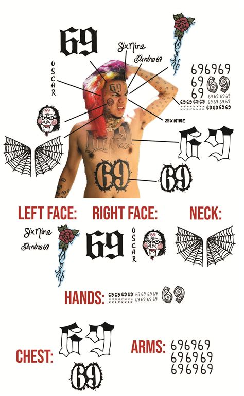 Tekashi 6Ix9Ine Temporary Tattoos | Realist | eBay | Ideias de tatuagens, Tatuagens up ...