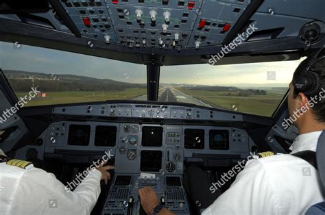 Model Released Pilots Cockpit Airbus 321 Editorial Stock Photo - Stock ...