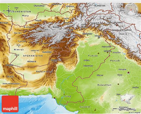 Physical 3D Map of Pakistan