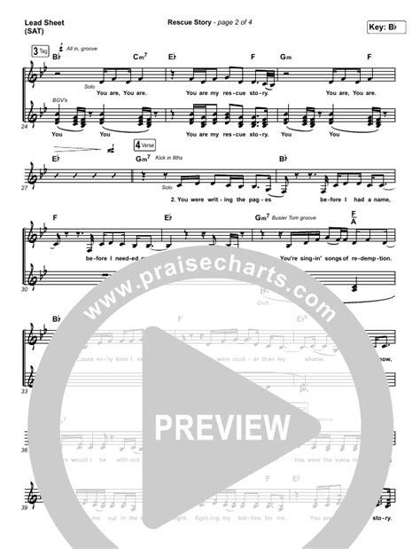 Rescue Story Sheet Music (Zach Williams) - PraiseCharts