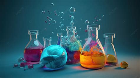 Different Colors Of Liquids In Different Containers Background, 3d ...