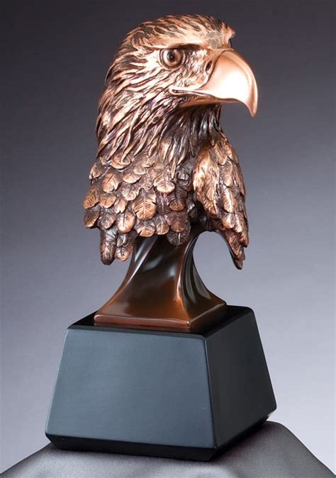 RFB535 RFB537 Bronze Eagle Head Statue - Free Engraving