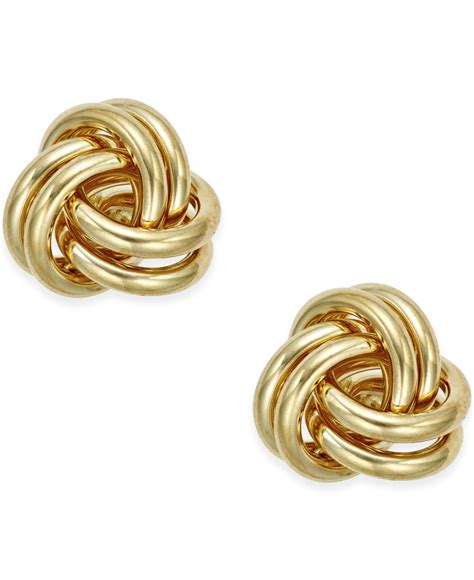 Macy's Love Knot Stud Earrings In 10k Gold in Gold (Yellow Gold) | Lyst