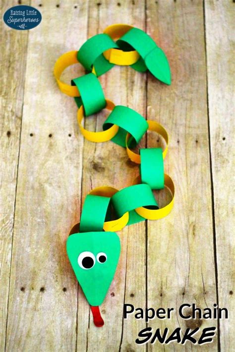 How To Make A Paper Chain Snake | Animal crafts for kids, Toddler crafts, Crafts for kids