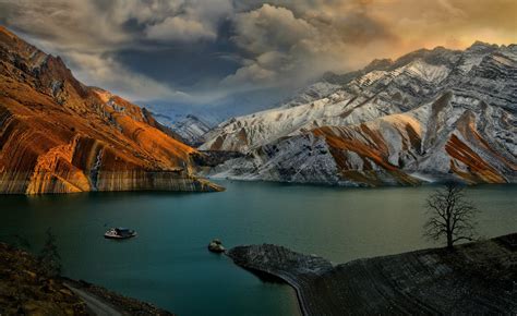 Mountains and Lake in Iran