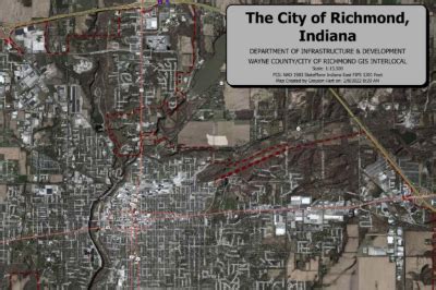 City of Richmond, Indiana Street Map With Imagery