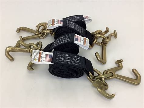 4 pack of 10' Diamond Weave Frame Hook Straps with Chain Tail Ratchet Handles