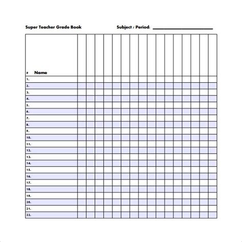 Gradebook Template Excel