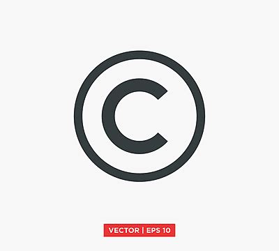 Flatstyle Vector Illustration Of Copyright Symbol In Neon Red Color Vector, Term, Label ...