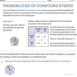 50+ Probability of Compound Events worksheets for 8th Grade on ... - Worksheets Library