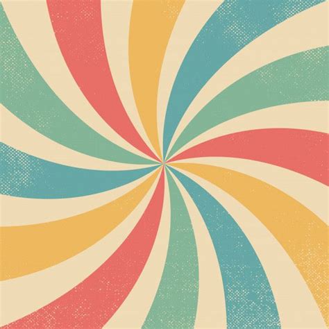 Colourful Wavy Retro Burst Vintage Background