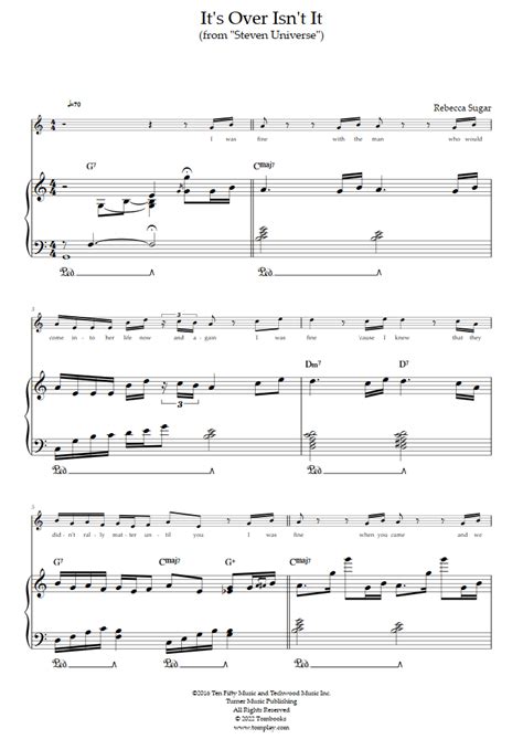 Steven Universe - It's Over, Isn't It? (Rebecca Sugar) - Piano Sheet Music