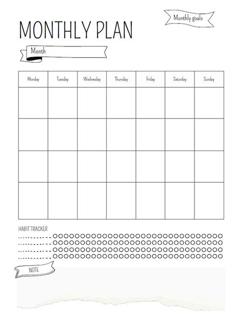 Printable Black and White Monthly Calendar - Etsy