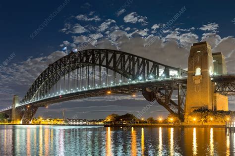 Sydney Harbour Bridge at night - Stock Image - C035/7538 - Science Photo Library