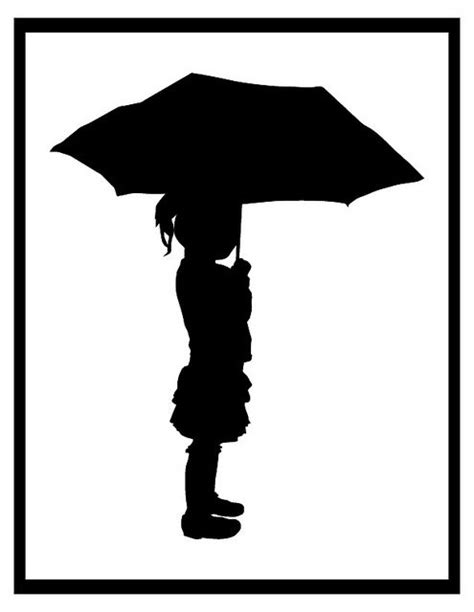 Girl Umbrella Rain Silhouette