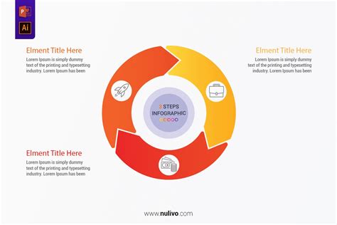 Vector Circle Arrows Infographic with 3 Steps For Presentation Template | Nulivo Market