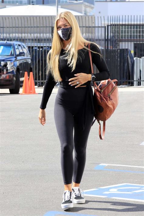 Daniella Karagach in a Black Workout Ensemble Arrives the DWTS Studio in Los Angeles 10/13/2020 ...