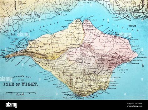 Map of the Isle of Wight, Victorian period Stock Photo - Alamy