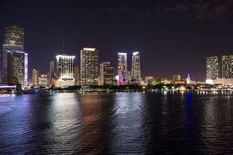 Miami Skyline Illuminated At Night Picture. Image: 93562038