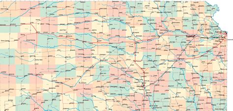 Kansas | Kansas map, Poster pictures, Highway map