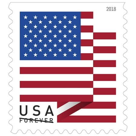 Official USPS FOREVER® 2018 US Flag Book Of 20 Stamps - Walmart.com