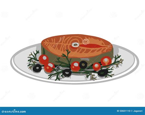 Fish meat stock vector. Illustration of seafood, steak - 50601110