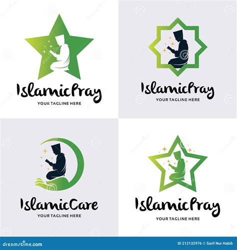 Collection of Islamic Pray Logo Design Template Inspiration Stock ...