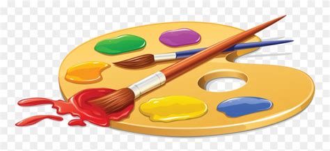 Palette Painting Brush Clip Art - Art Palette With Paint - Png Download ...
