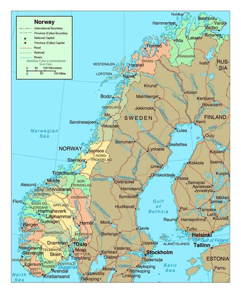 Norway cities map - Map of Norway with towns (Northern Europe - Europe)