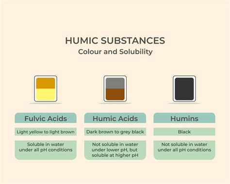 Humic Substance based on color and solubility. Humic acid, Fulvic acid, Humin 11512360 Vector ...