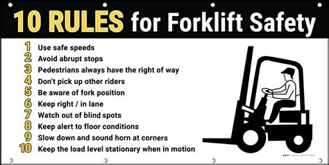 Forklift Safety 10 Rules Banner