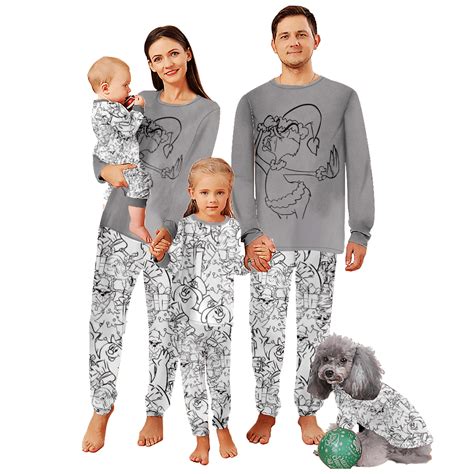 LUXI Stripes Christmas Family Pajamas Matching Sets Flame Resistant Sleepwear Sets Xmas ...
