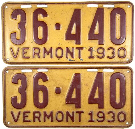 1930 Vermont License Plates | License plate, License plates for sale, Car license plates