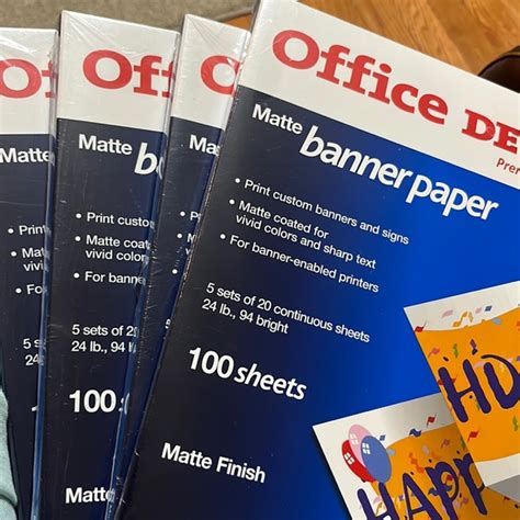 Office Depot | Office | Office Depot Banner Paper Brand New In Boxes Total 40 Sheets | Poshmark