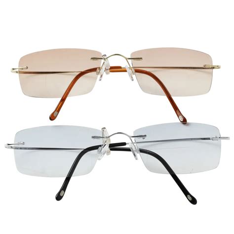 Ultra light Pure Titanium Bifocal Reading Sunglasses Men Women Rimless Reading Glasses-in ...