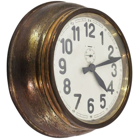 Brass Art Deco Wall Clock at 1stDibs | art deco wall clock