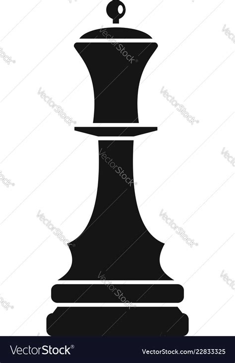 Black queen chess icon simple style Royalty Free Vector