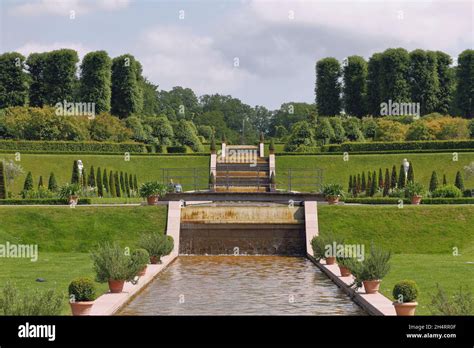 Park and cascade of waterfalls. Frederiksborg, Hillerod, Denmark Stock Photo - Alamy