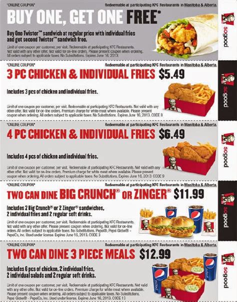 Free KFC Coupons | Download Your Fast Food Coupons