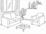 Living Room Clip Art Black And White In 2024  room colors sketch template