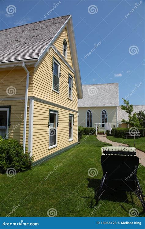 Yellow House stock image. Image of panel, carriage, level - 18055123