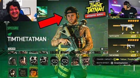 REACTING TO MW2 TIMTHETATMAN TRACER PACK OPERATOR BUNDLE SKIN in WARZONE 2 (Tatty Fatty Lachmann ...