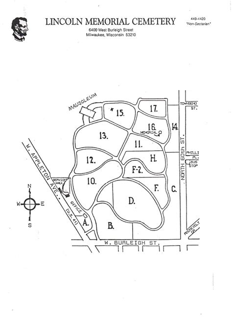 Lincoln Memorial Cemetery Map