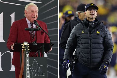 Michigan Coach Jim Harbaugh Gets Visit From Ric Flair Amid ...