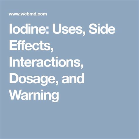 Iodine: Uses, Side Effects, Interactions, Dosage, and Warning | Side effects, Tyrosine, Interactive