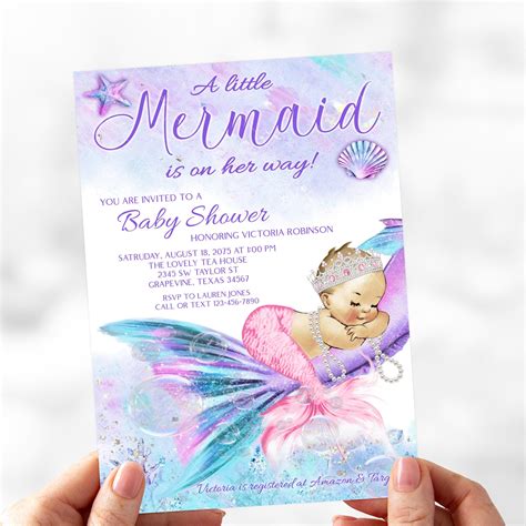 Mermaid Baby Shower Invitations Mermaid Baby Shower - Etsy